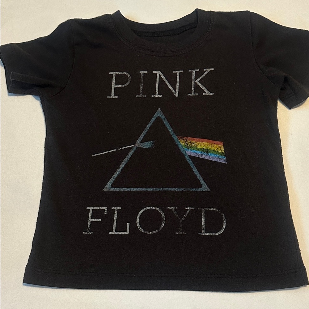 Pink Floyd Black Tee with Rainbow Prism Design